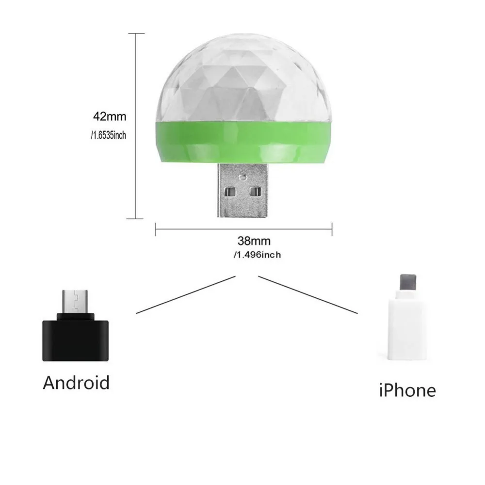 Мини USB LED освещение для вечеринок портативный кристалл магический шар дома
