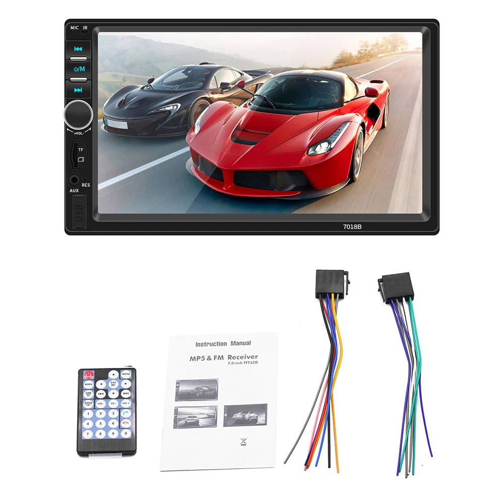 7018B 7 дюймов сенсорный экран автомобильный мультимедийный плеер 2 Din Bluetooth fm-радио