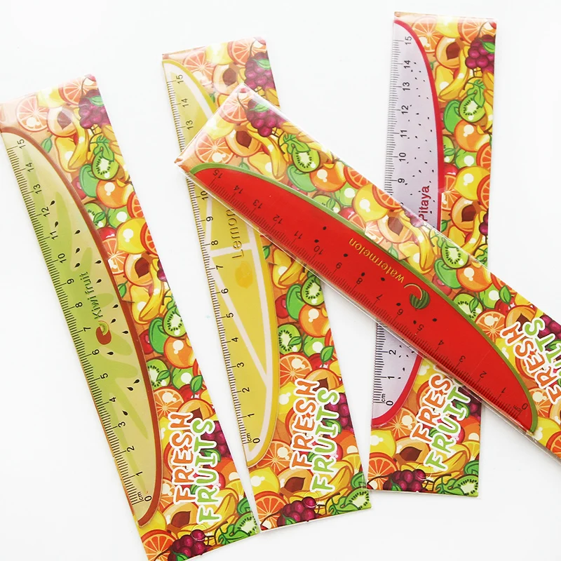 1 шт. милые линейки 15 см Kawaii пластиковые прямые креативные фруктовые для детей