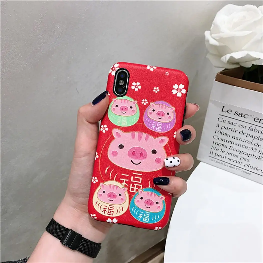 Unisex Fashion Cute Animal Back Cover Phone Case Red Pink Multicolor Protective | Мобильные телефоны и аксессуары