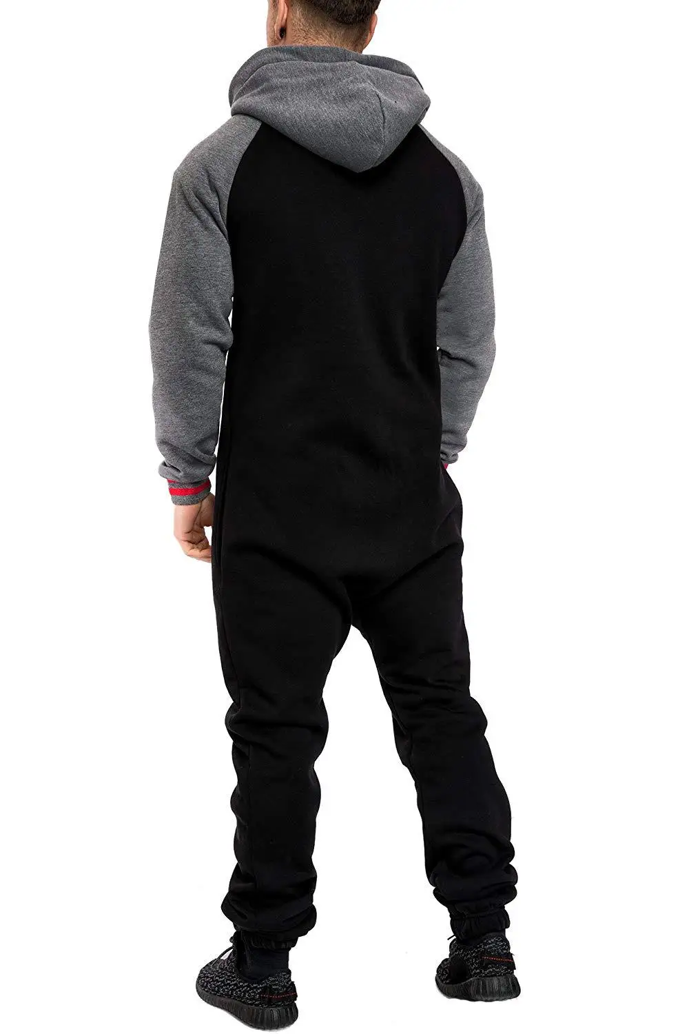 Все в одном мужской Комбинезон флисовый Nigtwear Пижама с капюшоном на молнии