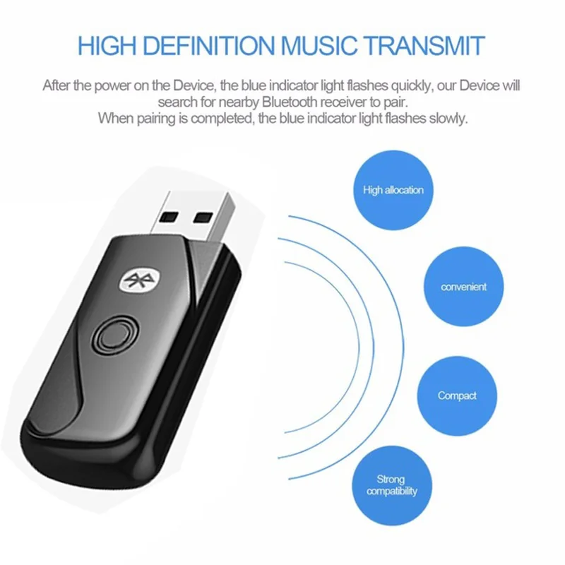 Bluetooth-передатчик DISOUR V4.2 мини-USB беспроводной адаптер для ТВ ПК поддержка