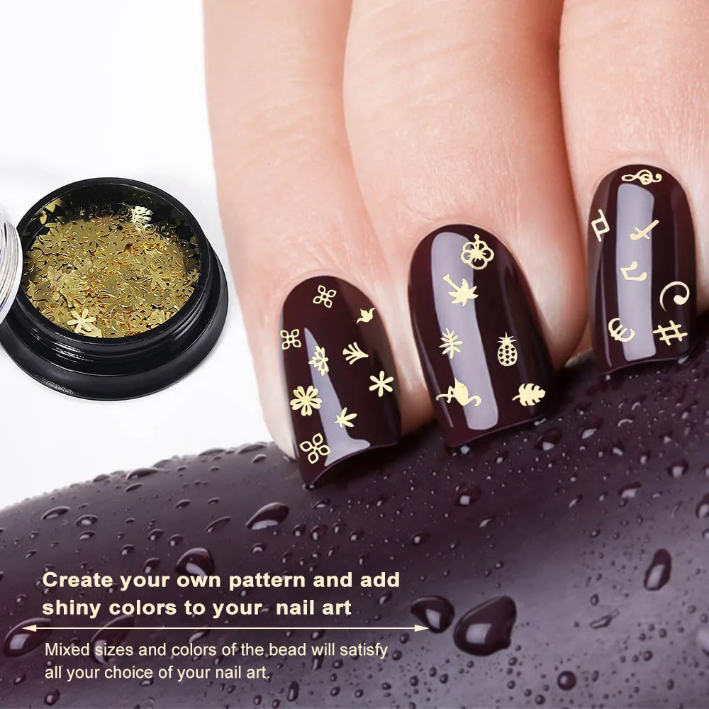 Смешанные декоративные материалы для дизайна ногтей 100 шт./кор. металлические