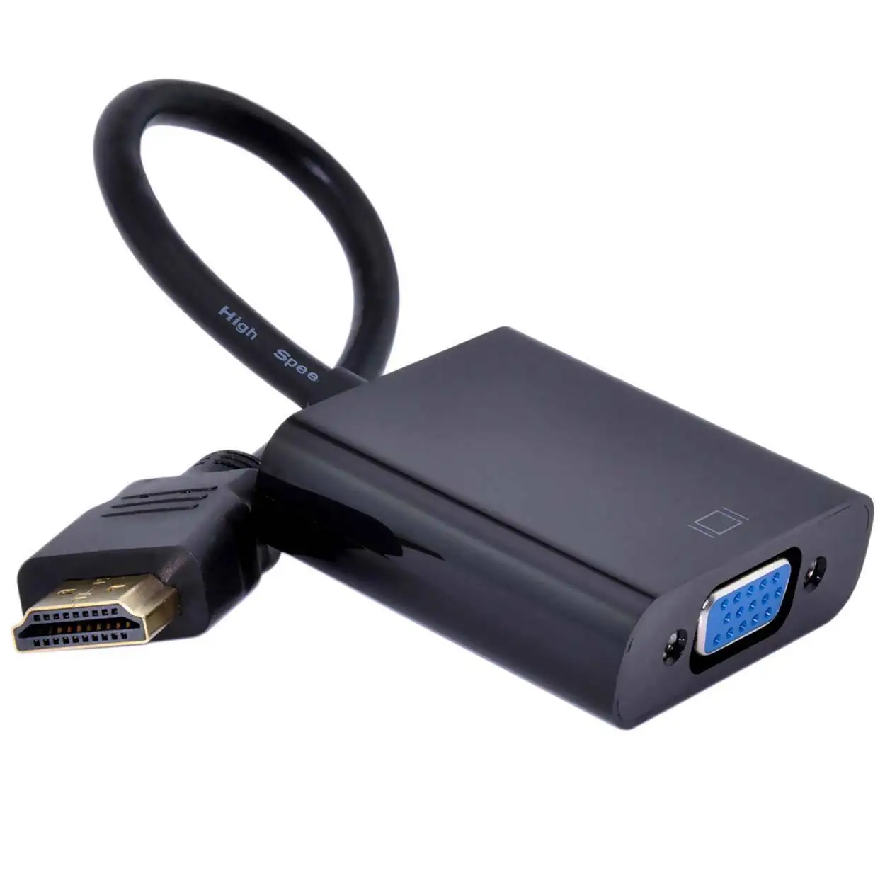 Переходник с HDMI штекер на VGA RGB гнездо видео преобразователь адаптер 1080P для ПК