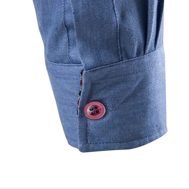 

Men's Luxury Casual Denim Shirt Long Sleeve Slim Fit Business Dress Shirts TOPS