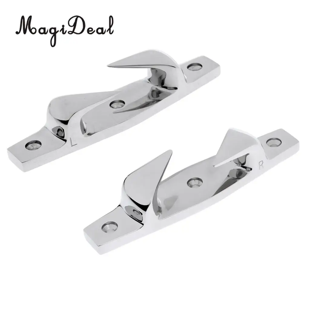 

MagiDeal 1 Pair 6" Marine Grade 316 Stainless Steel Skean Fairlead Boat Bow Cleat Chock Mooring Line Yacht Rope Cleat Hardware