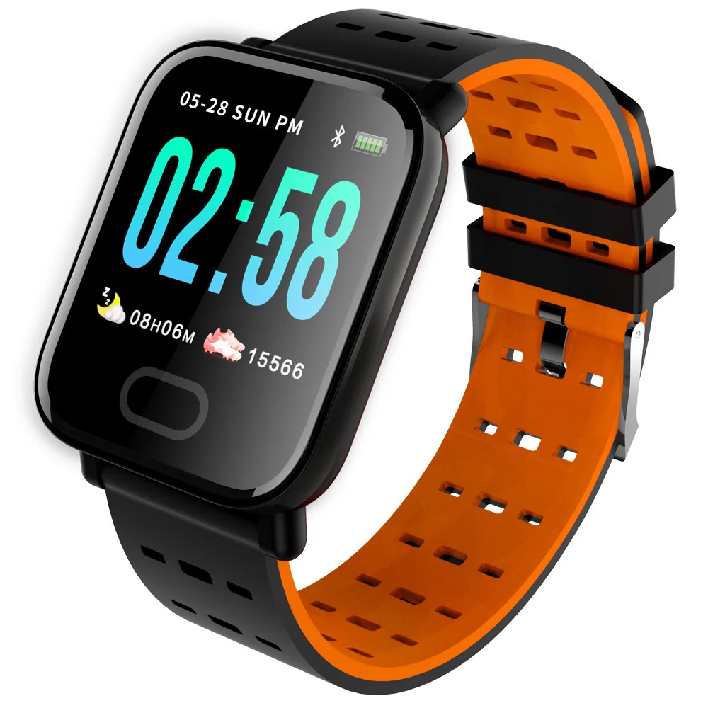 Slimy A6 Smart Watch with Heart Rate Monitor Fitness Tracker Blood Pressure Smartwatch Waterproof For Android IOS PK Q8 V6 S9 | Наручные