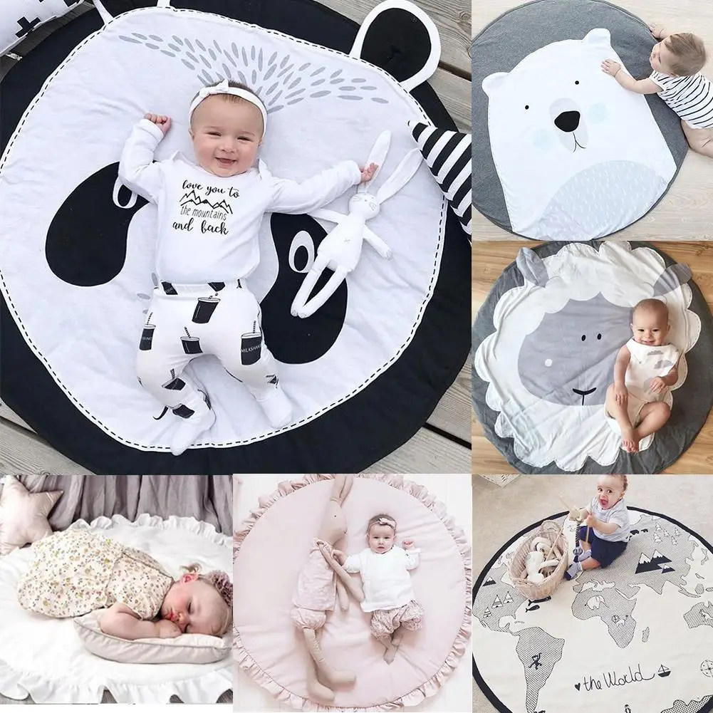 Kids Cartoon Printing Game Mat Play Crawling Blanket Infant Pad Rug Floor Carpet Baby Gym Activity Room Decor | Мать и ребенок