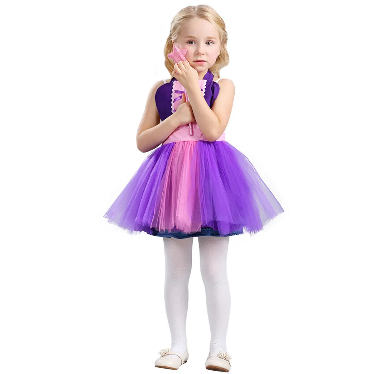 Emmababy 2019 Girls Fairy Christmas Costume Outfits Party Fancy Dress Up Clothes Kids Purple Short 3-8T | Детская одежда и обувь
