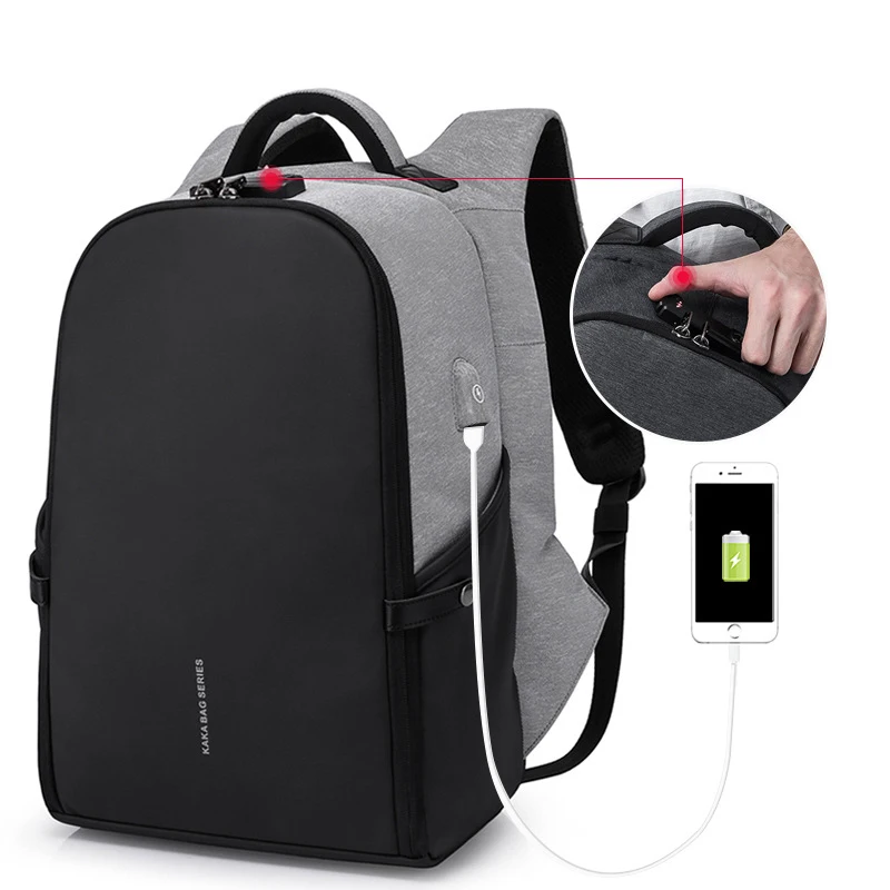 15 6 &quotСумка для ноутбука с usb портом зарядки Противоугонный рюкзак замком TSA