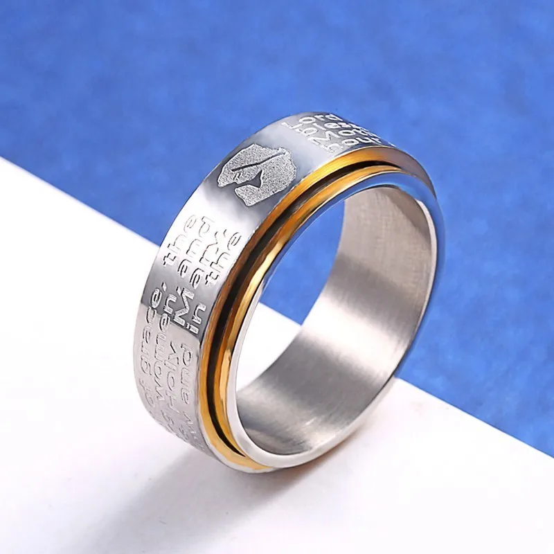 Женское Молитвенное религиозное кольцо Anillos серебряное золотое из нержавеющей