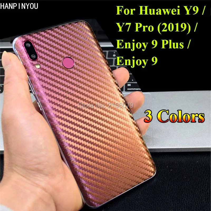 Для Huawei Y9 Y7 Pro 2019 Enjoy 9 Plus 3D Градиент углеродное волокно задняя крышка переводная