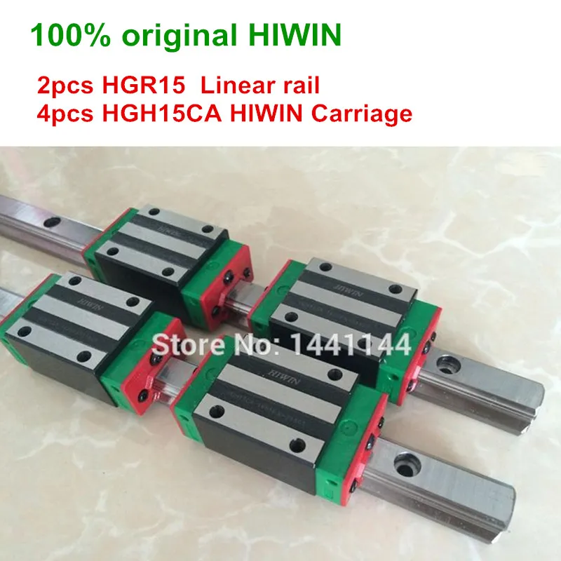 100% оригинальный HIWIN 2 шт. HGR15 1200 мм 1500 линейная направляющая + 4 HGH15CA / HGW15CA каретки |