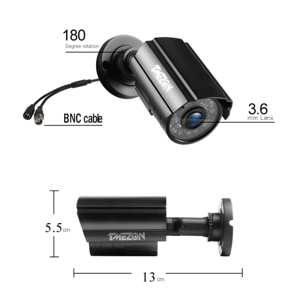 TMEZON 960P AHD CCTV Камера день/ночное видение Водонепроницаемый для наблюдения