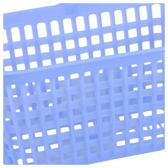 Promotion! Plastic Hollow Grid Kitchen Bathroom Hook Basket Holder Blue | Storage Baskets