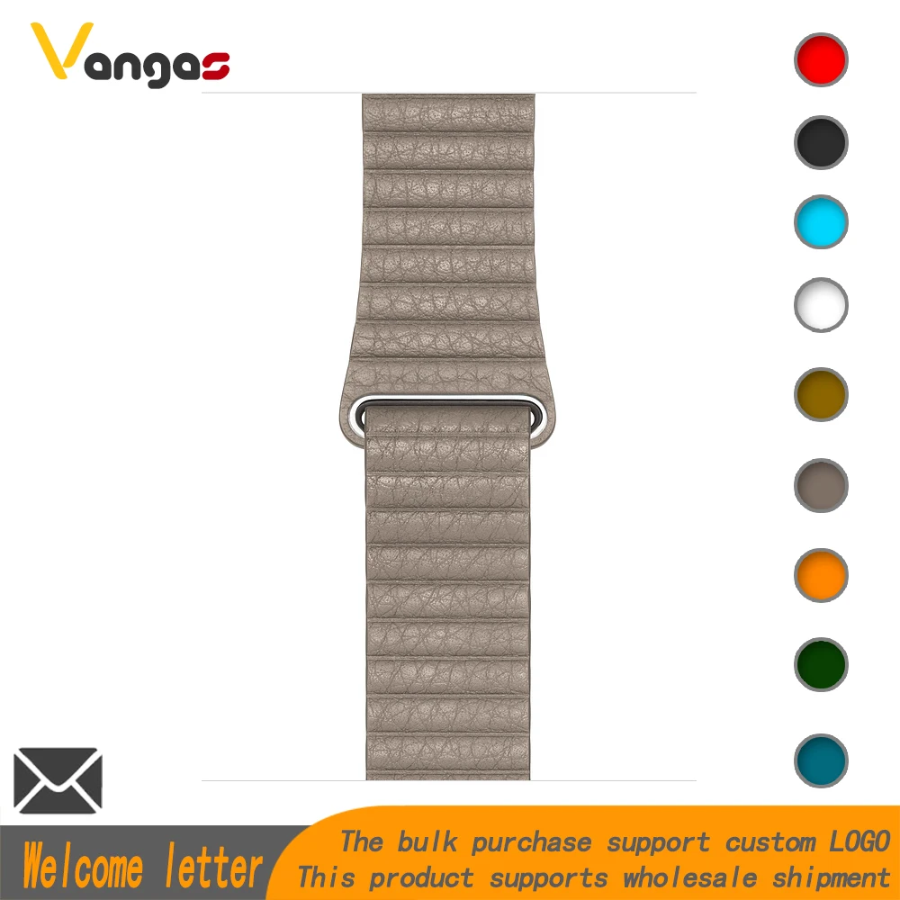 Vangas adjustablmarlsure loop черный синий Apple Watch серия 4 Магнитный кожаный ремешок для часов 42