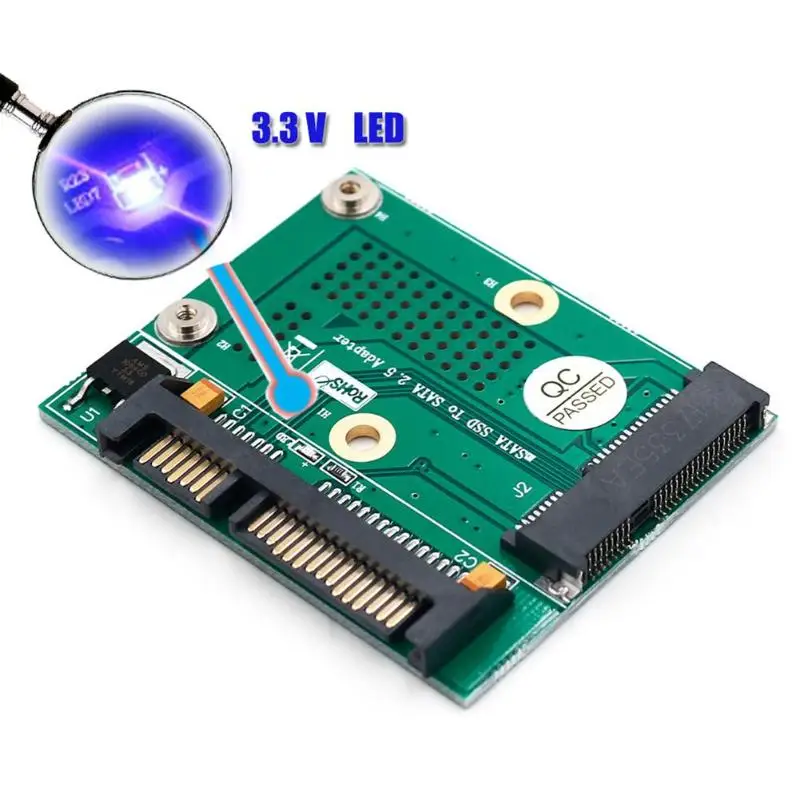 Mini PCI E Msata SSD на 2 5 дюймовый переходник SATA карта Модуль платы с металлическим