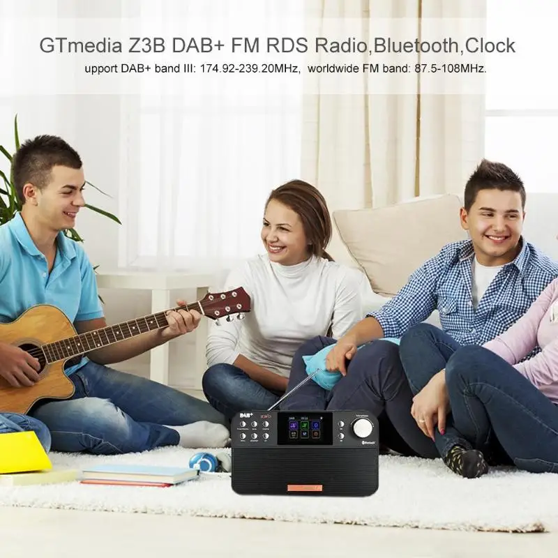 Портативный 2 4 дюймовый TFT lcd цветной экран GTmedia Z3B DAB + FM RDS радио Будильник с