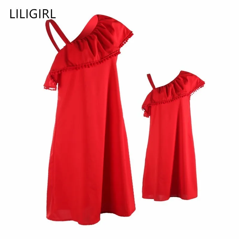 Платье LILIGIRL для мамы и дочки одежда семейный образ подходящие наряды детские