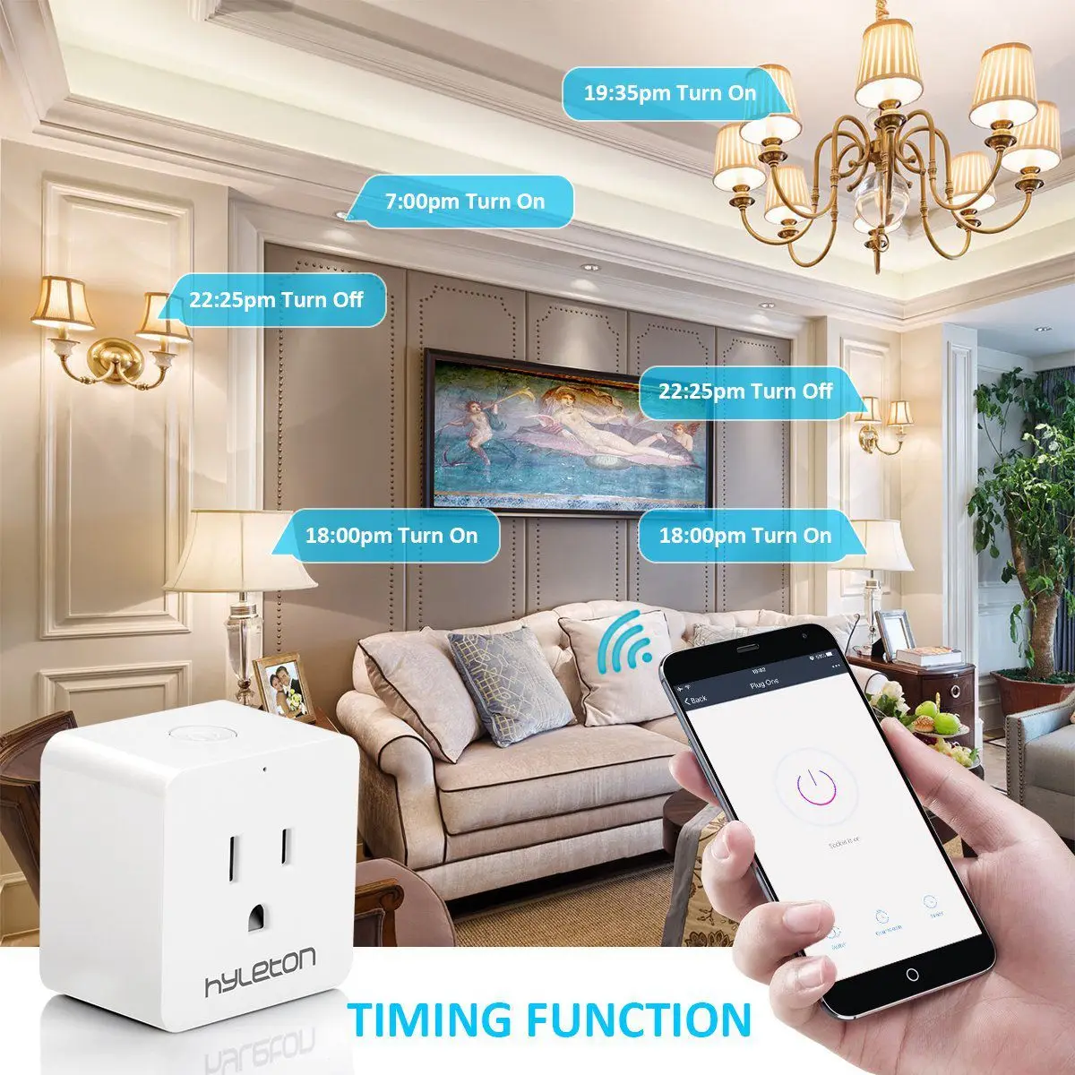 Hyleton Wifi умная вилка компактный размер розетка таймер не требуется концентратор