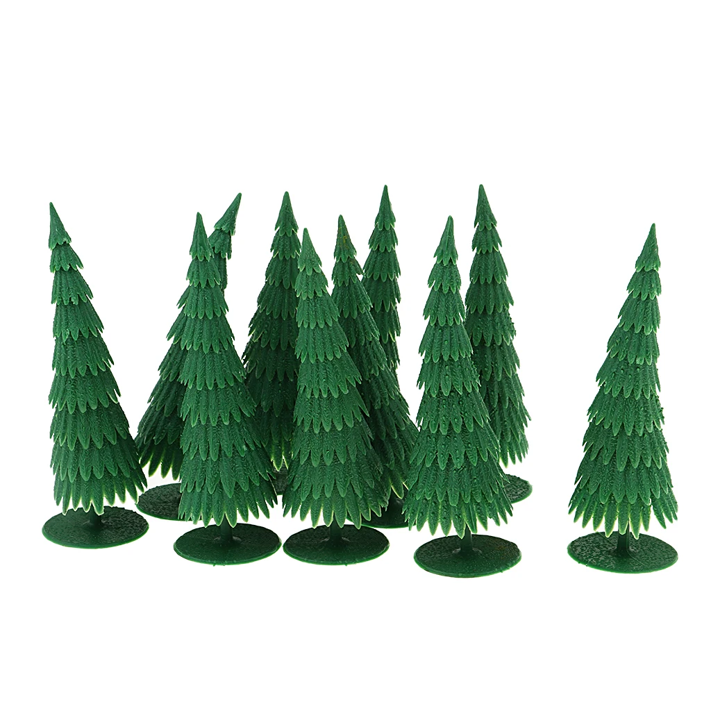 

10Pcs Pine Model Trees for Miniature Landscape Scenery HO Diorama or Layout