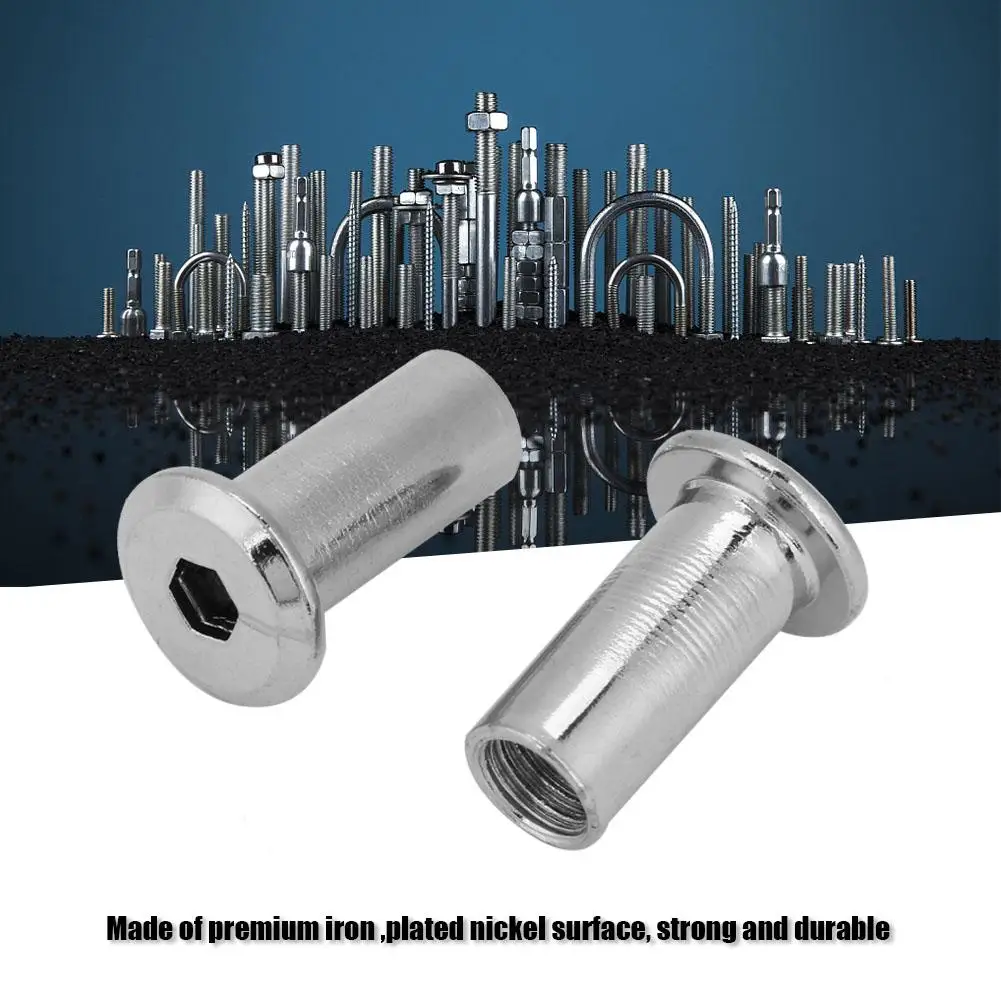 M6 M8 Железный Никель плоские гайки гайка круглый головной рукав мебель высокое