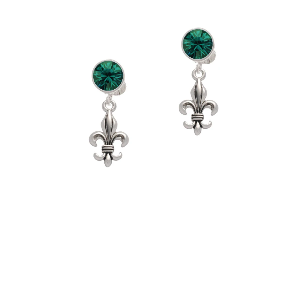 Серьги клипсы с кристаллами Fleur di Lis|Серьги-клипсы| |