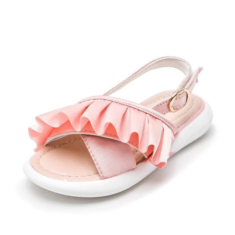 Сандалии для девочек Новинка лета 2019 модные Нескользящие пляжные туфли розового