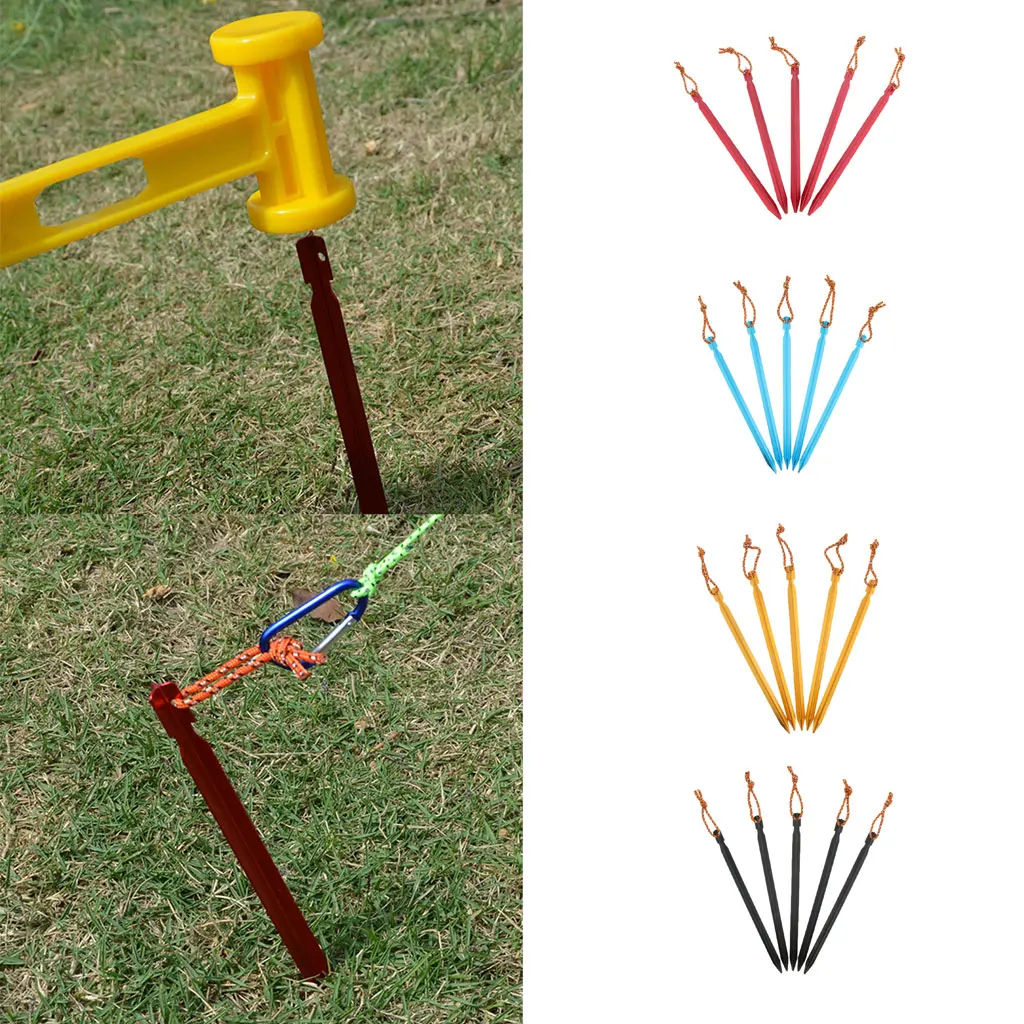 5Pcs Ultralight Triangle Tent Stakes Ground Nails Camping Hiking Pegs |