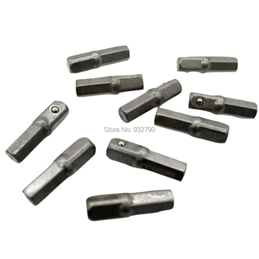 

10pcs 25mm Adapter Extension for 1/4" Hex Drive to 1/4" Drive Sockets Socket Drive Adapter Extension CR-V Bit Screwdriver