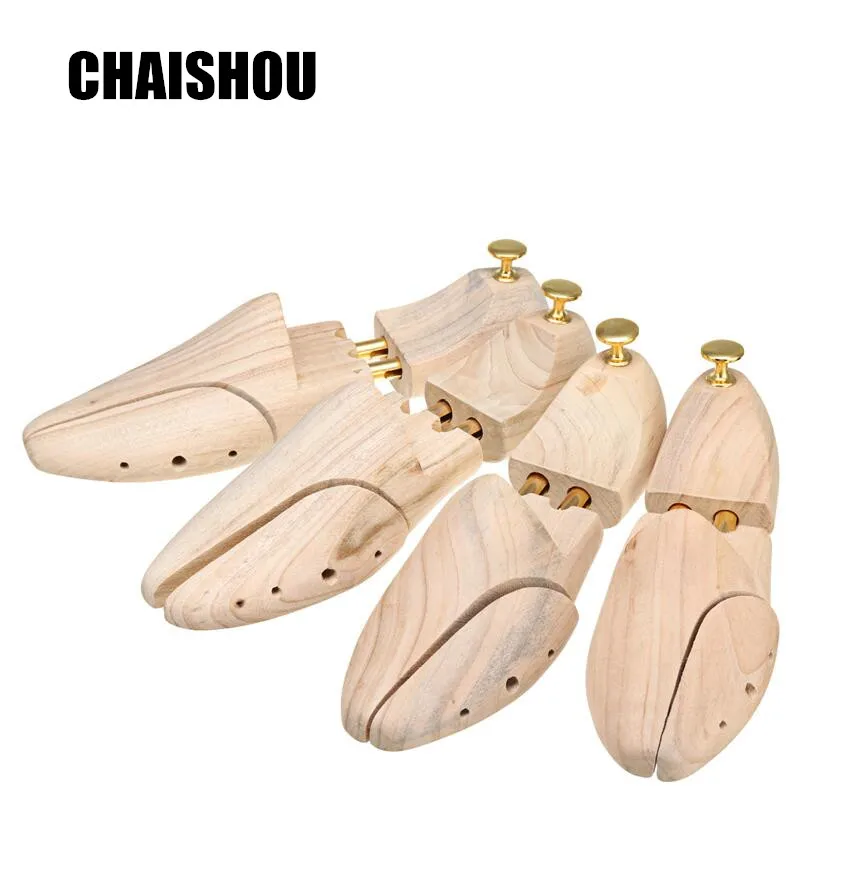 

CHAISHOU Twin Tube Shoes last New Zealand Pine Wood Adjustable Shoe Shaper Men's Shoe Tree C-165
