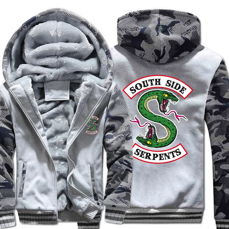 Зимняя Толстовка с принтом ривердейл &quotSouth Side serpents&quot кофты Толстовки капюшоном
