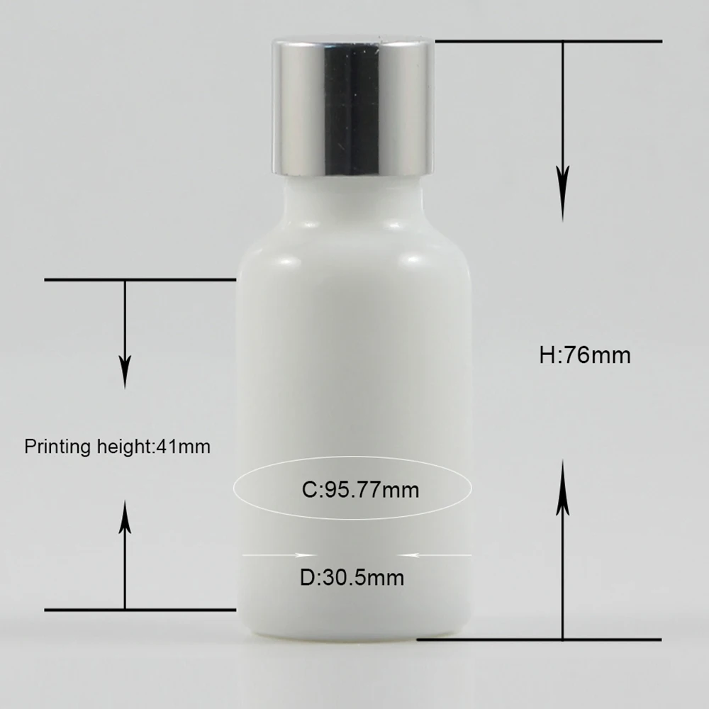 

In stock Opal white glass bottle of essential oil 20ml, Small size glass packaging for bread oil