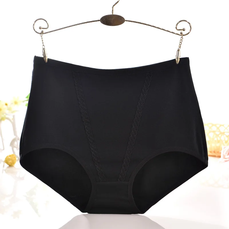 3Pcs Cotton In Waist Lace Maɺm Underpants Ventilation Comfortable Full Lifting Buttocks Concise Woman Triangle Underpant |