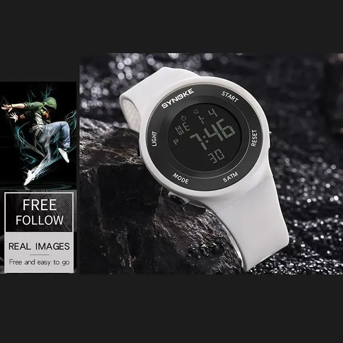 Светящиеся часы для мужчин Multi function большой экран дисплей сигнализации 44 6 мм