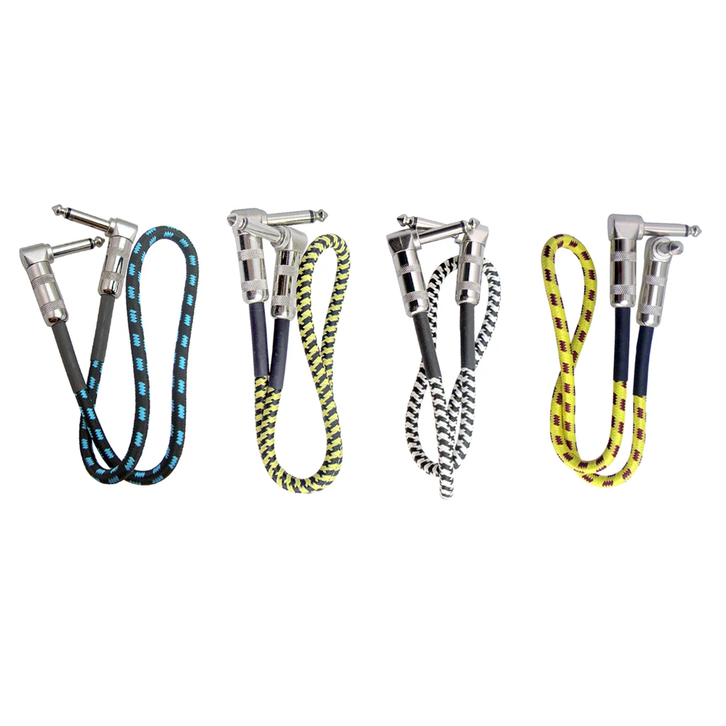 

50cm 3 Colours Metal & Cloth & Copper Anti-noise Guitar Effect Pedal Cable Patch Cable for Guitar Pedal Adapters
