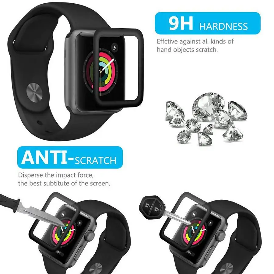 EastVita 1 шт Защита экрана для Apple Watch 1/2/3 42 мм/38 мм защита полное покрытие 3D изогнутая