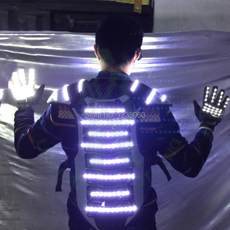Бесплатная доставка светодиодный освещения Броня жилет сияющими Armour с очки