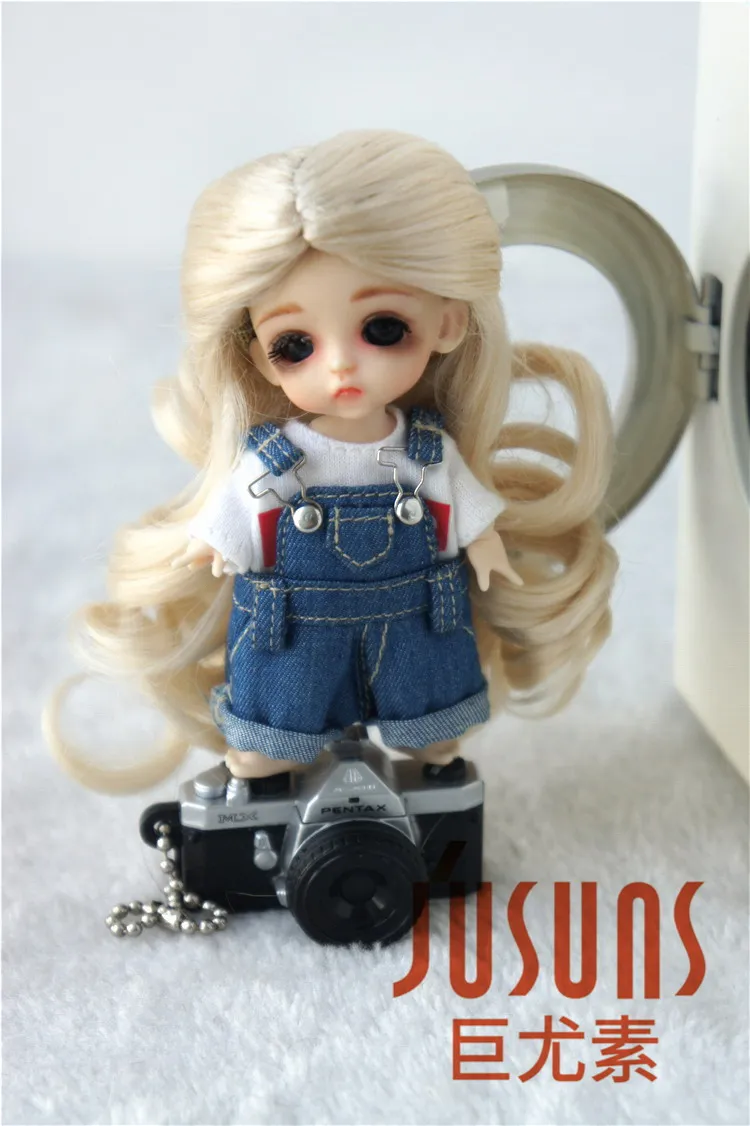 JD028 1/12 симпатичный длинный парик BJD 3 4 дюйма миниатюрная кукла синтетические