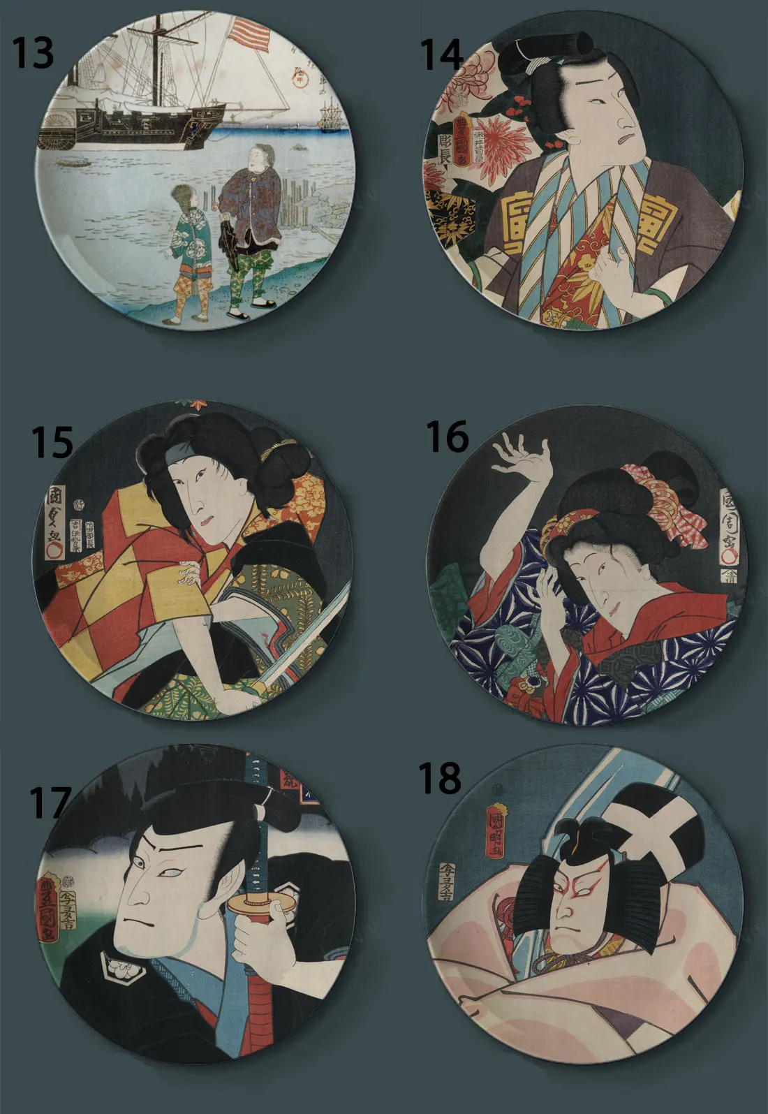 Декоративные тарелки Ukiyo e для рисования керамическая тарелка в японском стиле