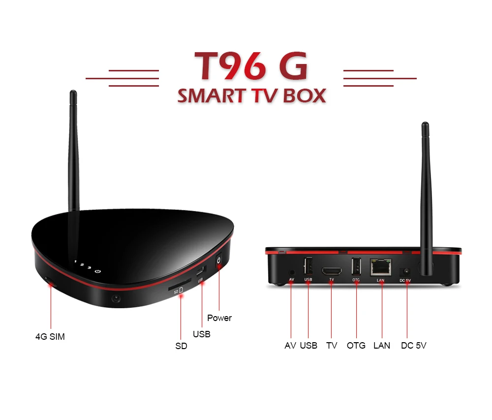 T96G Android 7,1 4G LTE tv Box S905W четырехъядерный 2 ГБ 8 ГБ телеприставка Bluetooth 4,1 5G Wifi 100M LAN Smart tv box медиаплеер