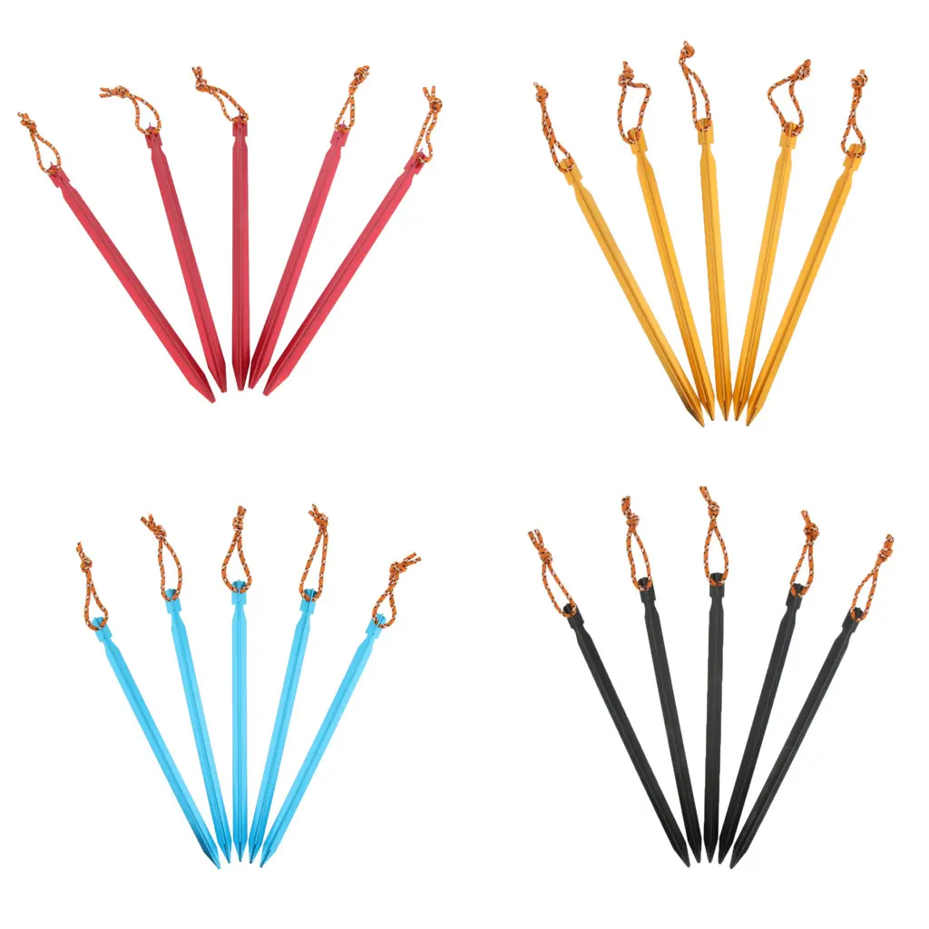 5Pcs Ultralight Triangle Tent Stakes Ground Nails Camping Hiking Pegs |