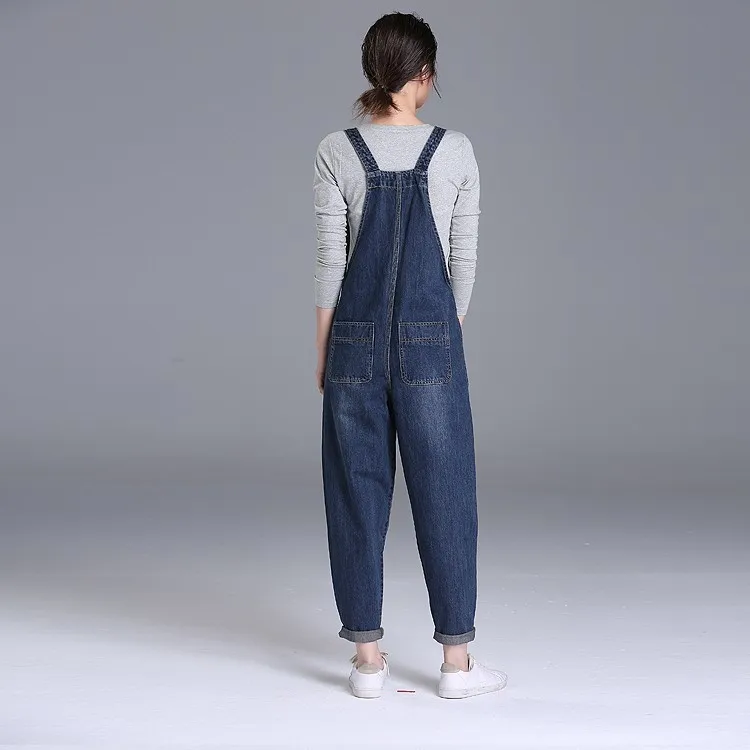 

Plus Size 6XL Women Denim Jumpsuits Pants Loose Casual Wide Leg Denim Overalls Women 200 Pounds Fat MM Jumpsuit Rompers DH003