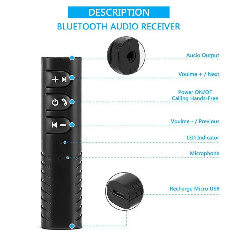2 шт. автомобильный Bluetooth приемник с поддержкой 4 1 и штекером 3 5 мм|Адаптеры брелки