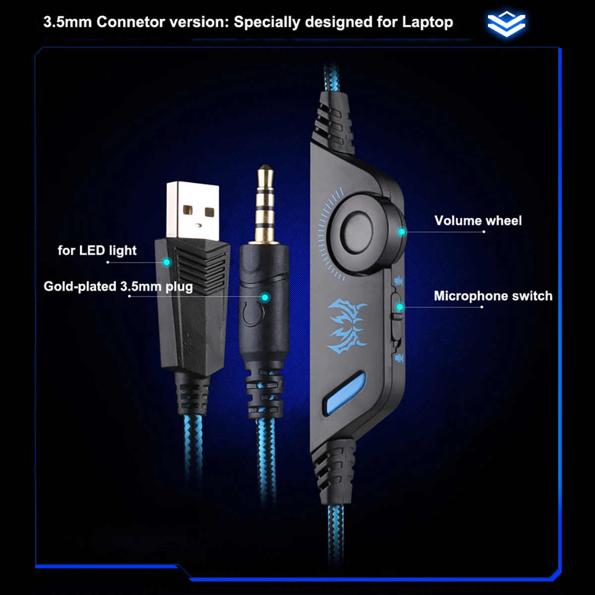KOTION EACH G9000 Игровые наушники Gamer гарнитура стерео HIFI гарнитуры с микрофоном для PS4