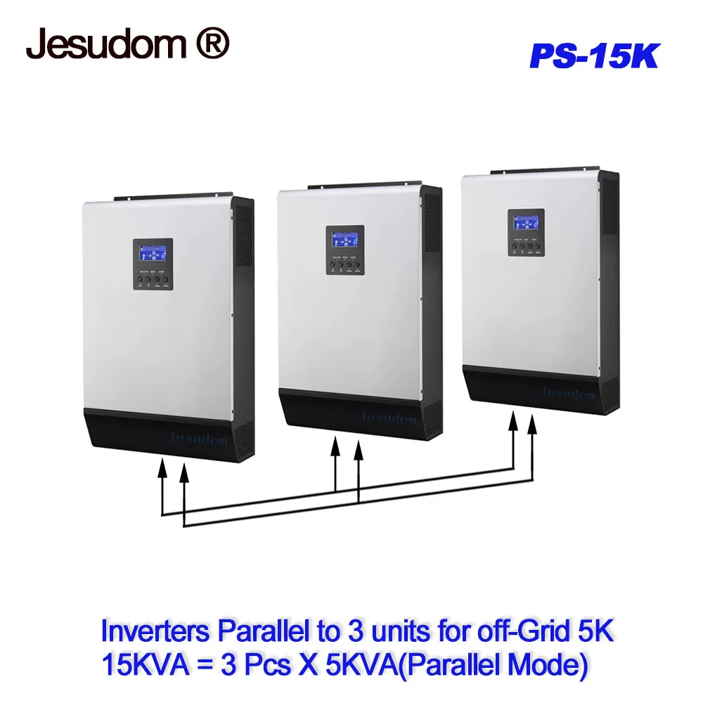 Солнечный гибридный инвертор 15KVA встроенный 3 шт 48V50A ШИМ контроллер с зарядным