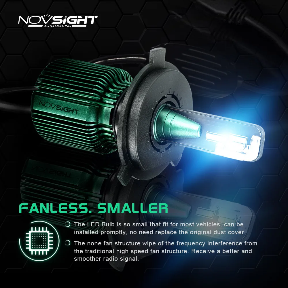 NOVSIGHT lampada led carro h4 h7 Светодиодные Автомобильные фары 6500k 10000lm автомобильный