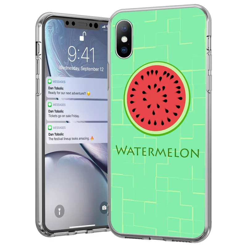 USLION лето мультфильм фрукты арбуз банан Телефон чехол для iPhone X XS XR Max 5 5S SE 6 6s 7 8 Plus