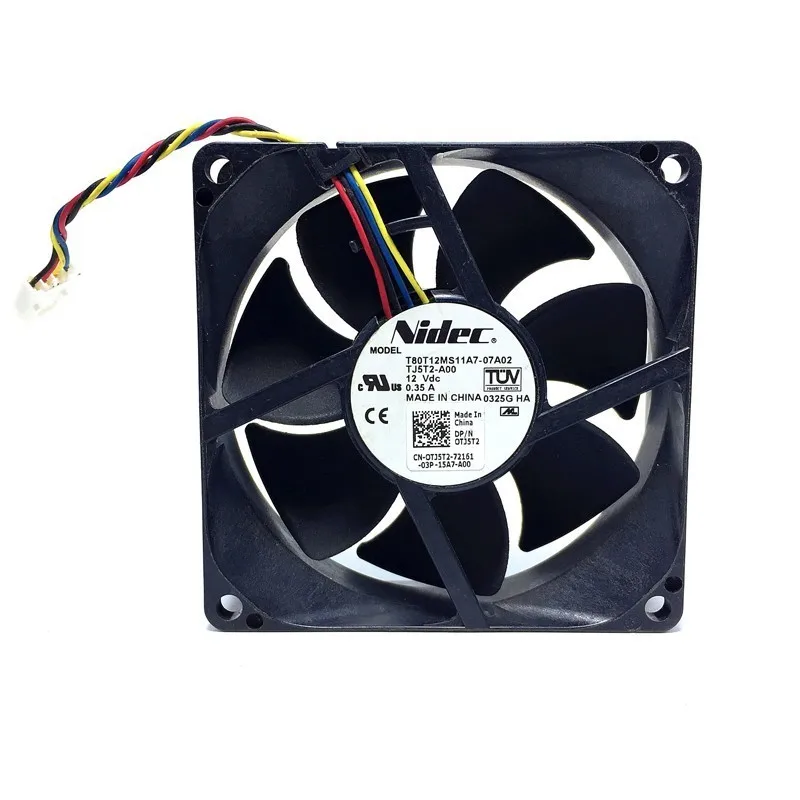 NIDEC T80T12MS11A7 07A02 DC 12V 0.35A 8 см 8025 80x80x25 мм 4 провода ШИМ регулирования скорости
