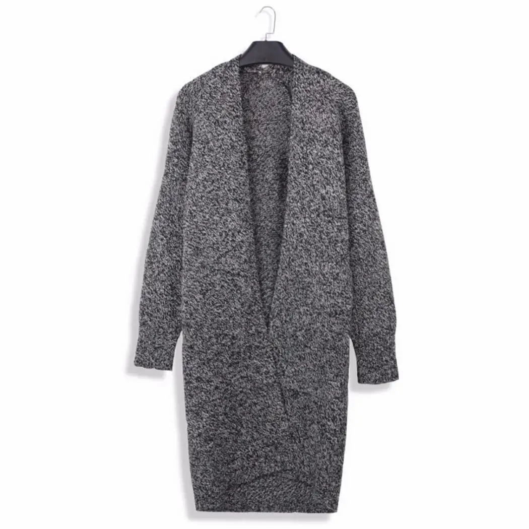 Women Fashion Loose Coat Mid-length Autumn Winter Front No Causal Casual Solid Raglan Sleeve Open Sweater |